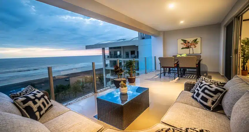 Ocean view from Diamante del Sol 802S balcony in Jaco